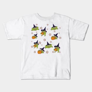 Frog Witches in the Stars Kids T-Shirt